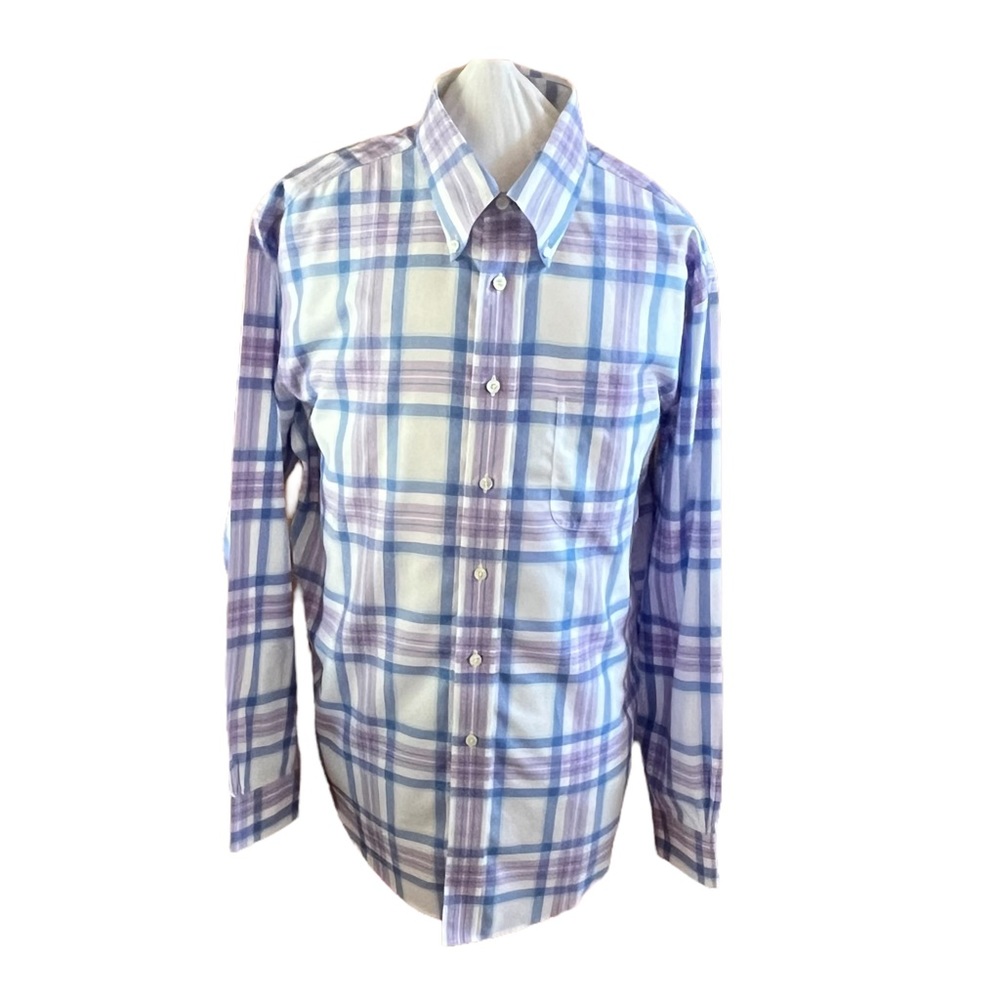Brooks Brothers Non Iron Long Sleeve Shirt Purple White
Blue Plaid Sz M - Picture 2 of 9